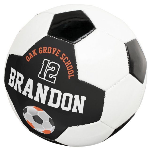 Personalisieren Sie Fußball Sport - Orange, Schwar (Dreiviertel)