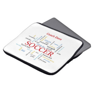 Personalisieren Sie, Fußballtrainer Danke in Worte Laptopschutzhülle