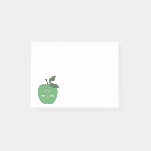 Personalisieren Sie Geschenk Apfel für Lehrer Post-it Klebezettel (Vorderseite)