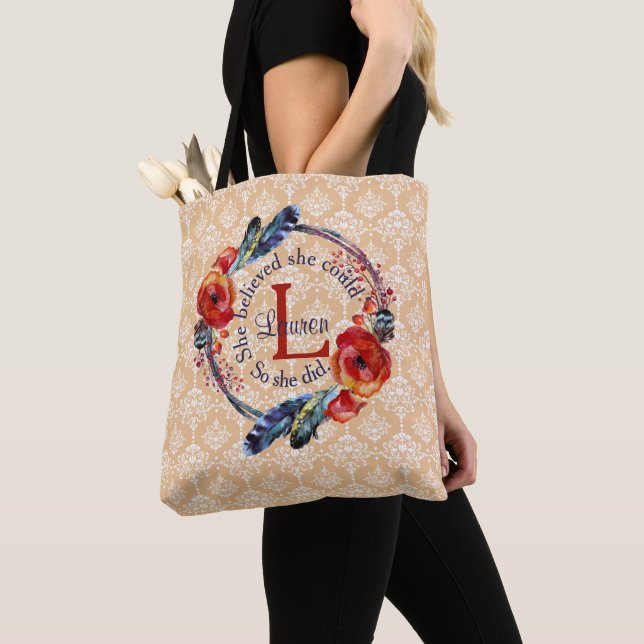 Personalisieren Sie glaubt, dass sie Monogram Flor Tasche (Von Nahem)