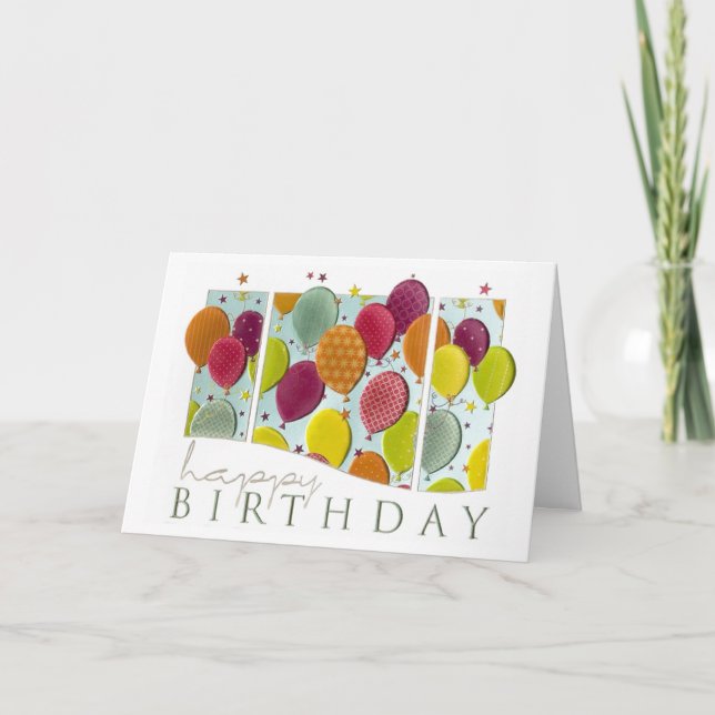 Personalisieren Sie glückliche Birthday Balloons Karte (Vorderseite)