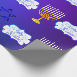 Personalisieren Sie glückliche HANUKKAH Menorah Wr Geschenkpapier