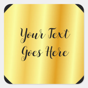Personalisieren Sie Gold-Look Fügen Sie Ihren Text Quadratischer Aufkleber