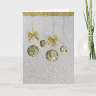 Personalisieren Sie Gold-Ornamente und beugen Sie Feiertagskarte