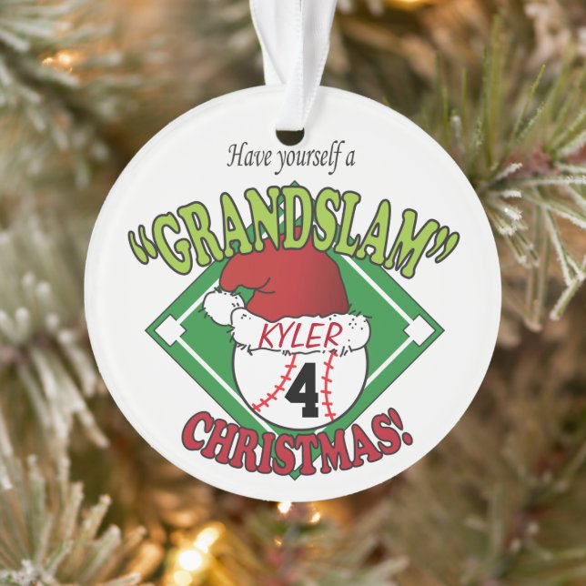 Personalisieren Sie Grand Slam ⚾ Baseball Weihnach Ornament (Baum)