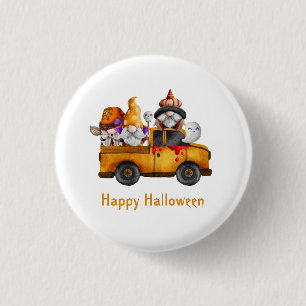 Personalisieren Sie Halloween-Gnome Frohes Hallowe Button