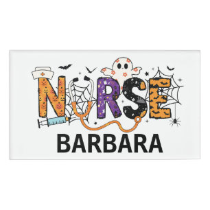 Personalisieren Sie Halloween-Krankenschwester  Namenschild
