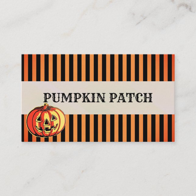 Personalisieren Sie Halloween Pumpkin Patch Orange Visitenkarte (Vorderseite)