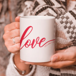 Personalisieren Sie handgeschriebene Liebe Red Kaffeetasse