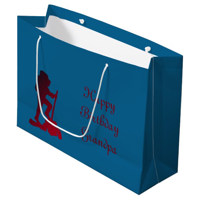 Personalisieren Sie Happy Birthday Opa Große Geschenktüte (Vorderseite Schrägansicht)