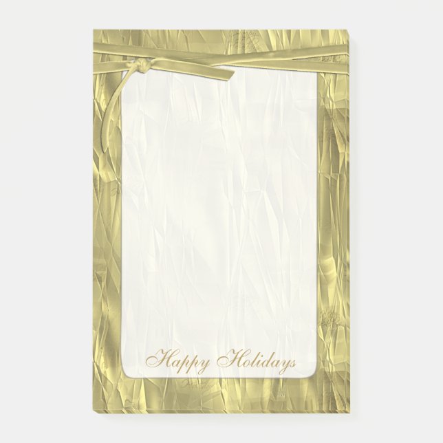 Personalisieren Sie "Happy Holidays" goldenes Papi Post-it Klebezettel (Vorderseite)