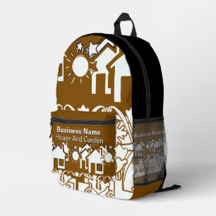Personalisieren Sie Haus und Garten Brown Bedruckter Rucksack