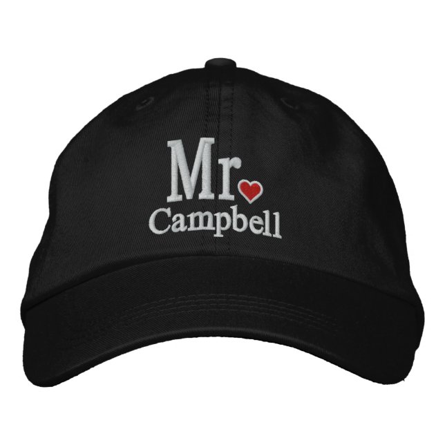 Personalisieren Sie Herrn & Frau Embroidery bestic Bestickte Baseballkappe (Vorderseite)