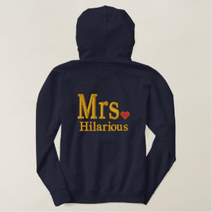 Personalisieren Sie Herrn & Frau Stickerei bestick Bestickter Hoodie