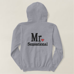 Personalisieren Sie Herrn & Frau Stickerei bestick Bestickter Hoodie