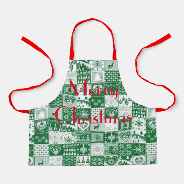 Personalisieren Sie HERZGINGERBREAD CHRISTMAS TREI Schürze (Vorderseite)