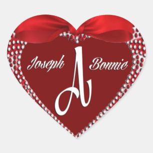 Personalisieren Sie Hochzeitsticker - Joe & Bonnie Herz-Aufkleber