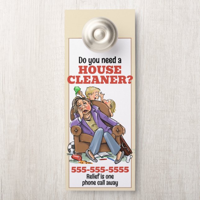 Personalisieren Sie Housecleaner Promo Flyer House Türanhänger (Auf Knauf)