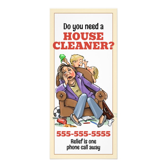 Personalisieren Sie Housecleaner Promo Flyer House Werbekarte (Vorne)