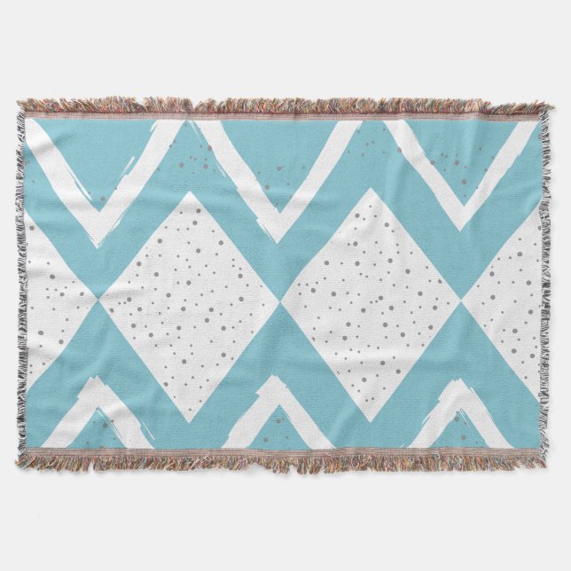 Personalisieren Sie Ihr Beach House Gray Zig Zag Decke (Vorderseite)