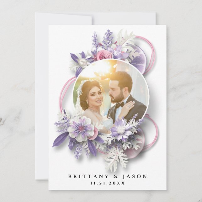 Personalisieren Sie Ihr Foto in einem Bouquet Dankeskarte (Vorderseite)