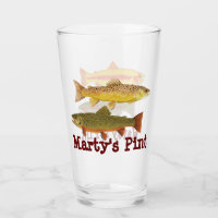 Personalisieren Sie Ihr Pint Glas- 4 Forellenarten