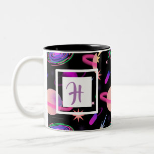Personalisieren Sie Ihre eigene farbige Galaxie Zweifarbige Tasse