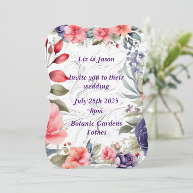 Personalisieren Sie Ihre Hochzeitseinladung Einladung (Stehend Vorderseite)