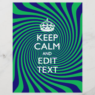 Personalisieren Sie Ihre Keep Calm Blaue und Grüne Flyer