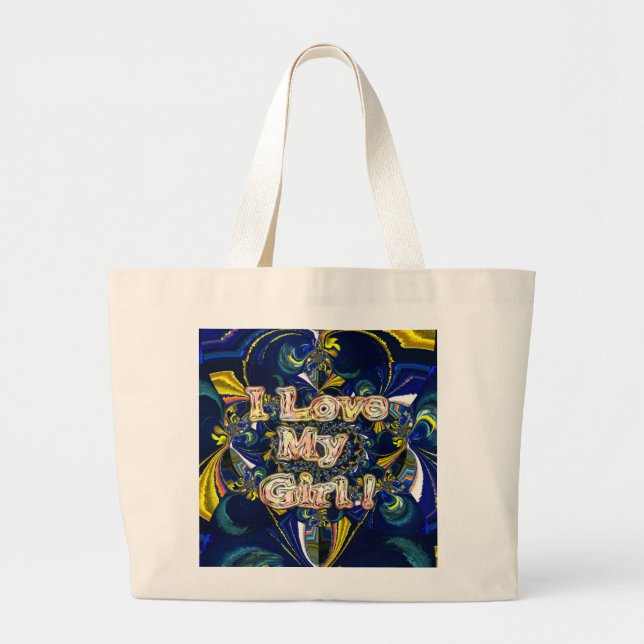 Personalisieren Sie Ihre Liebe Unendlichkeit: Ich  Jumbo Stoffbeutel (Vorne)