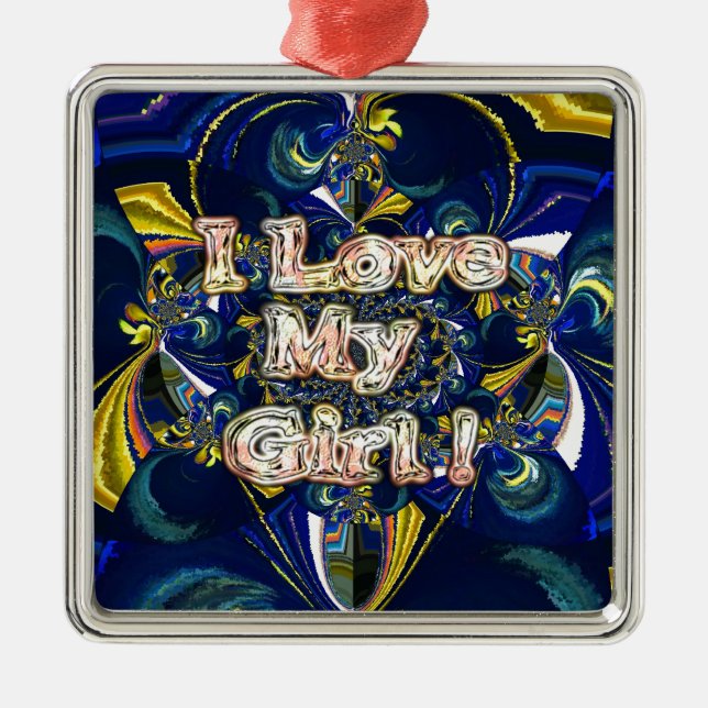Personalisieren Sie Ihre Liebe Unendlichkeit: Ich  Silbernes Ornament (Vorne)