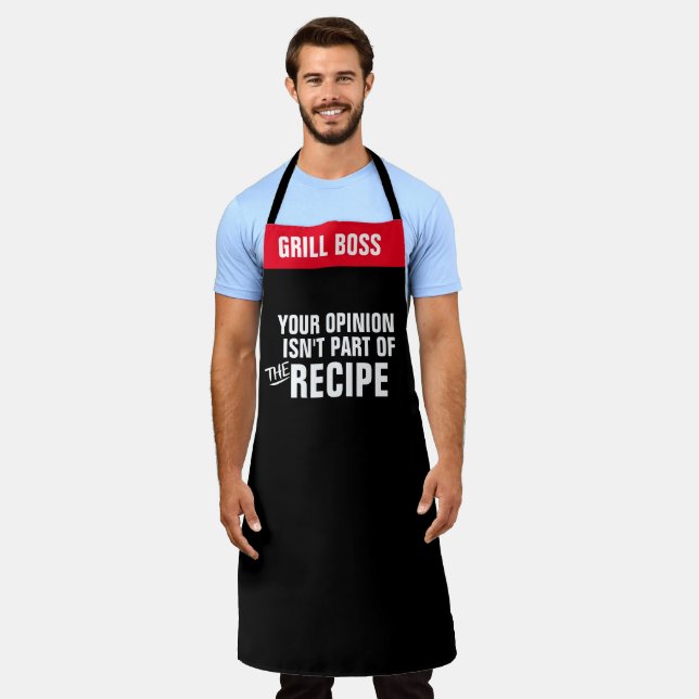 Personalisieren Sie Ihre Meinung Rezept Funny Koch Schürze (Getragen)