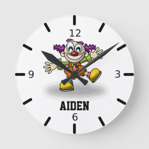 Personalisieren Sie Ihren eigenen lustigen Clown Runde Wanduhr