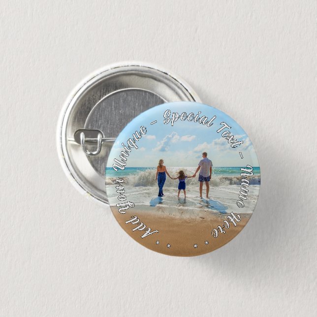 Personalisieren Sie Ihren Foto-Button-Geschenk-Tex Button (Vorne & Hinten)