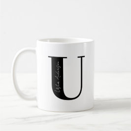 Personalisieren Sie Ihren Namen mit Buchstabe U Kaffeetasse