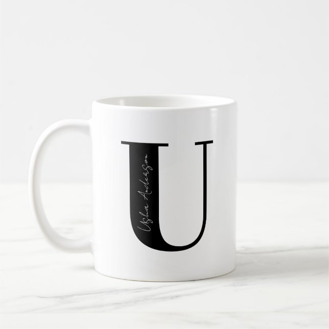Personalisieren Sie Ihren Namen mit Buchstabe U Kaffeetasse (Links)