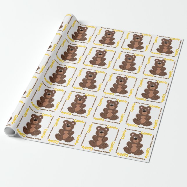 Personalisieren Sie Ihren Teddybär Geschenkpapier (Ungerollt)