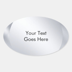 Personalisieren Sie Ihren Text Metallischer Silber Ovaler Aufkleber