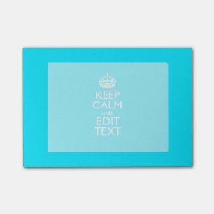 Personalisieren Sie Keep Calm Ihren Text Türkisbla Post-it Klebezettel