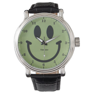 Personalisieren Sie Lächeln glücklich Gesicht Armbanduhr