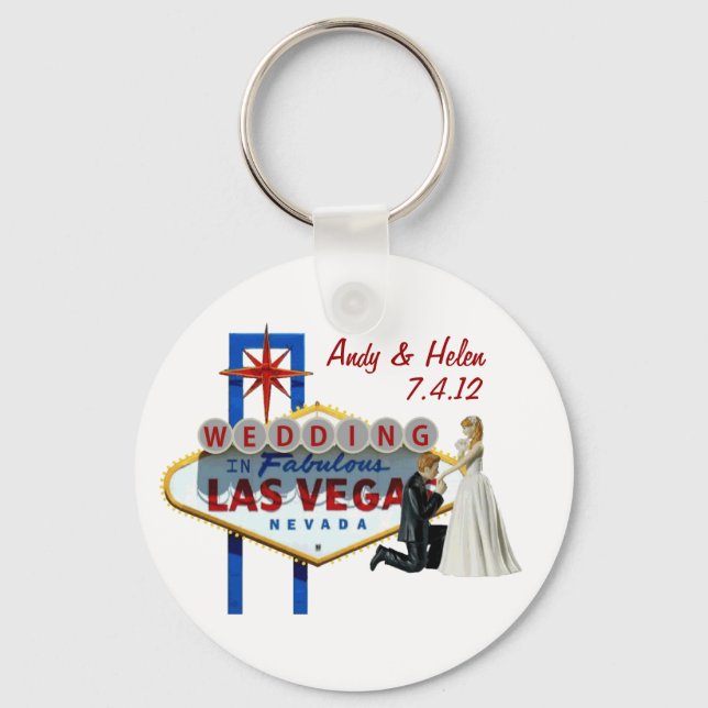 Personalisieren Sie Las Vegas Wedding Keepake Schl Schlüsselanhänger (Vorderseite)