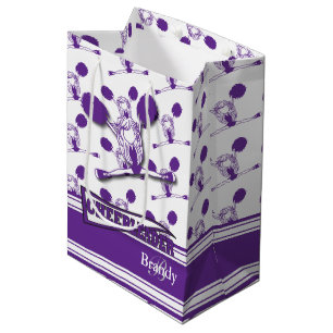 Personalisieren Sie Lila Cheerleader Mittlere Geschenktüte