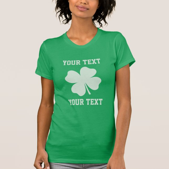 Personalisieren Sie Lucky Kleeblatt T-Shirt (Vorderseite)