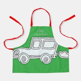 Personalisieren Sie lustige Autos Kinder Grünes Ku Schürze