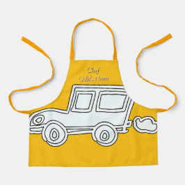 Personalisieren Sie lustige Autos Kinder Yellow Cr Schürze