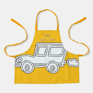 Personalisieren Sie lustige Autos Kinder Yellow Cr Schürze