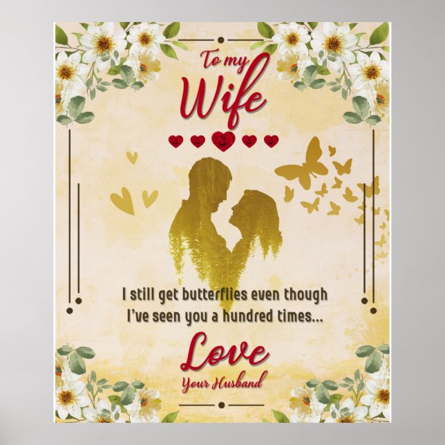Personalisieren Sie meine Ehefrau von den Geschenk Poster (Vorne)