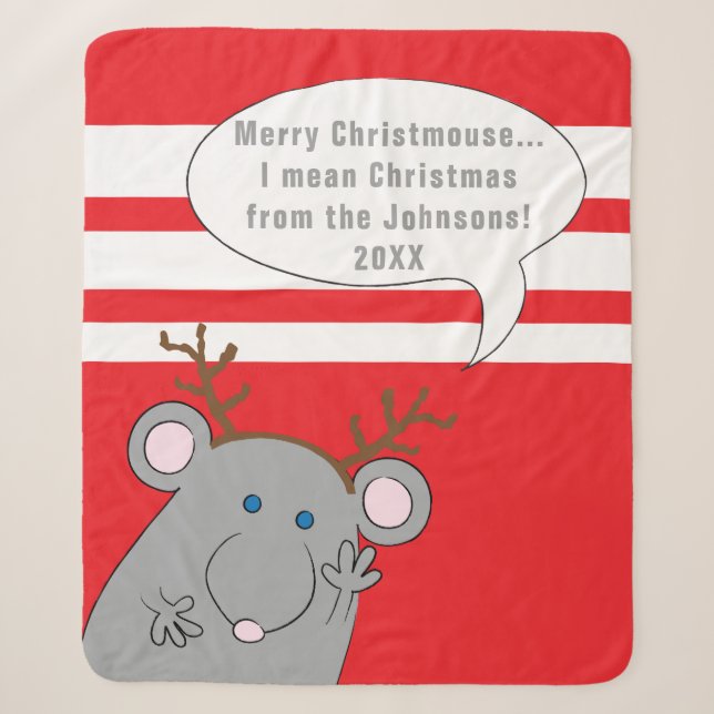 Personalisieren Sie "Merry Christmouse Blanket/Med Sherpadecke (Vorderseite)
