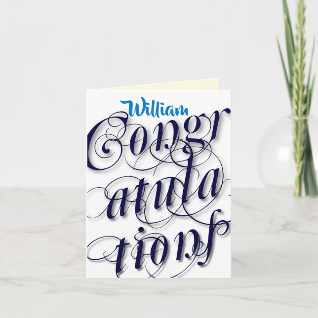 Personalisieren Sie Minimal große Druckgratulation Karte (Vorderseite)