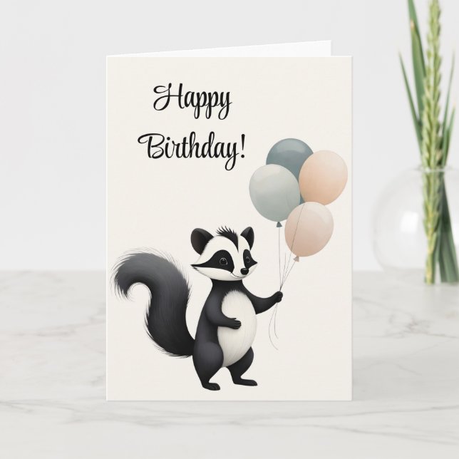 Personalisieren Sie Minimalistisch Boho Skunk Ball Karte (Vorderseite)
